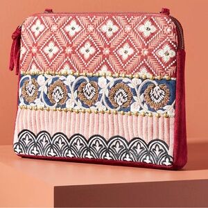 Anthropologie Boho Deanna Embroidered & Beaded Embellished Crossbody Bag